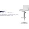 image:imageFlash Furniture Contemporary Gray Vinyl Adjustable Height Barstool with Rolled Seat and Chrome BaseWhite