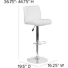 image:imageFlash Furniture Contemporary Gray Vinyl Adjustable Height Barstool with Rolled Seat and Chrome BaseWhite