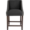 image:imageFlash Furniture Contemporary Red Vinyl Adjustable Height Barstool with Solid Wave Seat and Chrome BaseBlack Fabric