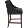 image:imageFlash Furniture Contemporary Red Vinyl Adjustable Height Barstool with Solid Wave Seat and Chrome BaseBlack Fabric