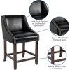 image:imageFlash Furniture Contemporary Red Vinyl Adjustable Height Barstool with Solid Wave Seat and Chrome BaseBlack Leathersoft