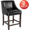 image:imageFlash Furniture Contemporary Red Vinyl Adjustable Height Barstool with Solid Wave Seat and Chrome BaseBlack Leathersoft