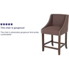 image:imageFlash Furniture Contemporary Red Vinyl Adjustable Height Barstool with Solid Wave Seat and Chrome BaseBrown Fabric