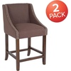 image:imageFlash Furniture Contemporary Red Vinyl Adjustable Height Barstool with Solid Wave Seat and Chrome BaseBrown Fabric