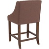 image:imageFlash Furniture Contemporary Red Vinyl Adjustable Height Barstool with Solid Wave Seat and Chrome BaseBrown Fabric