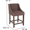 image:imageFlash Furniture Contemporary Red Vinyl Adjustable Height Barstool with Solid Wave Seat and Chrome BaseBrown Fabric