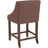 image:imageFlash Furniture Contemporary Red Vinyl Adjustable Height Barstool with Solid Wave Seat and Chrome BaseBrown Fabric