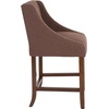 image:imageFlash Furniture Contemporary Red Vinyl Adjustable Height Barstool with Solid Wave Seat and Chrome BaseBrown Fabric