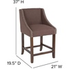 image:imageFlash Furniture Contemporary Red Vinyl Adjustable Height Barstool with Solid Wave Seat and Chrome BaseBrown Fabric