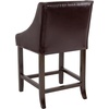 image:imageFlash Furniture Contemporary Red Vinyl Adjustable Height Barstool with Solid Wave Seat and Chrome BaseBrown Leathersoft