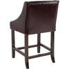 image:imageFlash Furniture Contemporary Red Vinyl Adjustable Height Barstool with Solid Wave Seat and Chrome BaseBrown Leathersoft