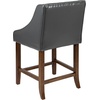 image:imageFlash Furniture Contemporary Red Vinyl Adjustable Height Barstool with Solid Wave Seat and Chrome BaseDark Gray Leathersoft