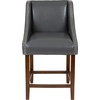 image:imageFlash Furniture Contemporary Red Vinyl Adjustable Height Barstool with Solid Wave Seat and Chrome BaseDark Gray Leathersoft