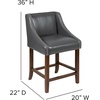 image:imageFlash Furniture Contemporary Red Vinyl Adjustable Height Barstool with Solid Wave Seat and Chrome BaseDark Gray Leathersoft