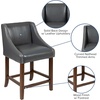 image:imageFlash Furniture Contemporary Red Vinyl Adjustable Height Barstool with Solid Wave Seat and Chrome BaseDark Gray Leathersoft