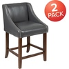 image:imageFlash Furniture Contemporary Red Vinyl Adjustable Height Barstool with Solid Wave Seat and Chrome BaseDark Gray Leathersoft