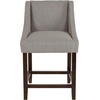 image:imageFlash Furniture Contemporary Red Vinyl Adjustable Height Barstool with Solid Wave Seat and Chrome BaseLight Gray Fabric