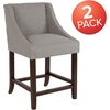 image:imageFlash Furniture Contemporary Red Vinyl Adjustable Height Barstool with Solid Wave Seat and Chrome BaseLight Gray Fabric
