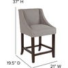 image:imageFlash Furniture Contemporary Red Vinyl Adjustable Height Barstool with Solid Wave Seat and Chrome BaseLight Gray Fabric