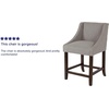 image:imageFlash Furniture Contemporary Red Vinyl Adjustable Height Barstool with Solid Wave Seat and Chrome BaseLight Gray Fabric