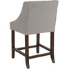 image:imageFlash Furniture Contemporary Red Vinyl Adjustable Height Barstool with Solid Wave Seat and Chrome BaseLight Gray Fabric