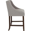 image:imageFlash Furniture Contemporary Red Vinyl Adjustable Height Barstool with Solid Wave Seat and Chrome BaseLight Gray Fabric