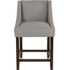 image:imageFlash Furniture Contemporary Red Vinyl Adjustable Height Barstool with Solid Wave Seat and Chrome BaseLight Gray Fabric
