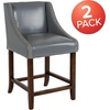 image:imageFlash Furniture Contemporary Red Vinyl Adjustable Height Barstool with Solid Wave Seat and Chrome BaseLight Gray Leathersoft