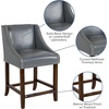 image:imageFlash Furniture Contemporary Red Vinyl Adjustable Height Barstool with Solid Wave Seat and Chrome BaseLight Gray Leathersoft