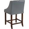 image:imageFlash Furniture Contemporary Red Vinyl Adjustable Height Barstool with Solid Wave Seat and Chrome BaseLight Gray Leathersoft