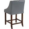 image:imageFlash Furniture Contemporary Red Vinyl Adjustable Height Barstool with Solid Wave Seat and Chrome BaseLight Gray Leathersoft