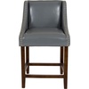 image:imageFlash Furniture Contemporary Red Vinyl Adjustable Height Barstool with Solid Wave Seat and Chrome BaseLight Gray Leathersoft