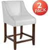 image:imageFlash Furniture Contemporary Red Vinyl Adjustable Height Barstool with Solid Wave Seat and Chrome BaseWhite Leathersoft