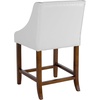 image:imageFlash Furniture Contemporary Red Vinyl Adjustable Height Barstool with Solid Wave Seat and Chrome BaseWhite Leathersoft