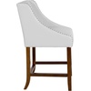 image:imageFlash Furniture Contemporary Red Vinyl Adjustable Height Barstool with Solid Wave Seat and Chrome BaseWhite Leathersoft