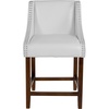 image:imageFlash Furniture Contemporary Red Vinyl Adjustable Height Barstool with Solid Wave Seat and Chrome BaseWhite Leathersoft