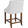 image:imageFlash Furniture Contemporary Red Vinyl Adjustable Height Barstool with Solid Wave Seat and Chrome BaseWhite Leathersoft