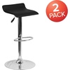 image:imageFlash Furniture Contemporary White Vinyl Adjustable Height Barstool with Solid Wave Seat and Chrome BaseBlack