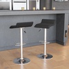 image:imageFlash Furniture Contemporary White Vinyl Adjustable Height Barstool with Solid Wave Seat and Chrome BaseBlack