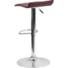 image:imageFlash Furniture Contemporary White Vinyl Adjustable Height Barstool with Solid Wave Seat and Chrome BaseBurgundy
