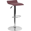 image:imageFlash Furniture Contemporary White Vinyl Adjustable Height Barstool with Solid Wave Seat and Chrome BaseBurgundy