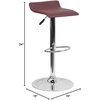 image:imageFlash Furniture Contemporary White Vinyl Adjustable Height Barstool with Solid Wave Seat and Chrome BaseBurgundy