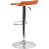 image:imageFlash Furniture Contemporary White Vinyl Adjustable Height Barstool with Solid Wave Seat and Chrome BaseOrange
