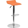 image:imageFlash Furniture Contemporary White Vinyl Adjustable Height Barstool with Solid Wave Seat and Chrome BaseOrange