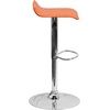 image:imageFlash Furniture Contemporary White Vinyl Adjustable Height Barstool with Solid Wave Seat and Chrome BaseOrange