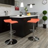 image:imageFlash Furniture Contemporary White Vinyl Adjustable Height Barstool with Solid Wave Seat and Chrome BaseOrange