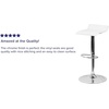 image:imageFlash Furniture Contemporary White Vinyl Adjustable Height Barstool with Solid Wave Seat and Chrome BaseWhite