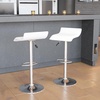 image:imageFlash Furniture Contemporary White Vinyl Adjustable Height Barstool with Solid Wave Seat and Chrome BaseWhite