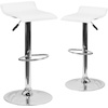 image:imageFlash Furniture Contemporary White Vinyl Adjustable Height Barstool with Solid Wave Seat and Chrome BaseWhite
