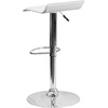 image:imageFlash Furniture Contemporary White Vinyl Adjustable Height Barstool with Solid Wave Seat and Chrome BaseWhite